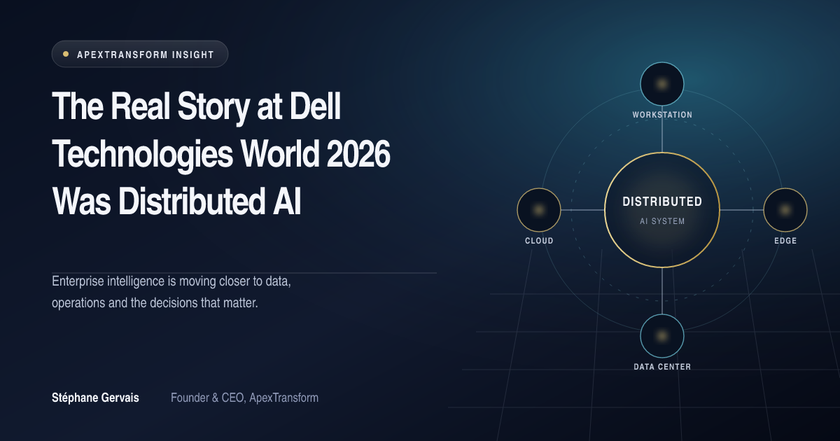 ApexTransform visual showing distributed AI across workstations, edge environments, data centers and cloud infrastructure