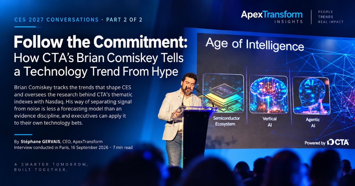 Brian Comiskey of the Consumer Technology Association discussing technology trends, AI and CES 2027