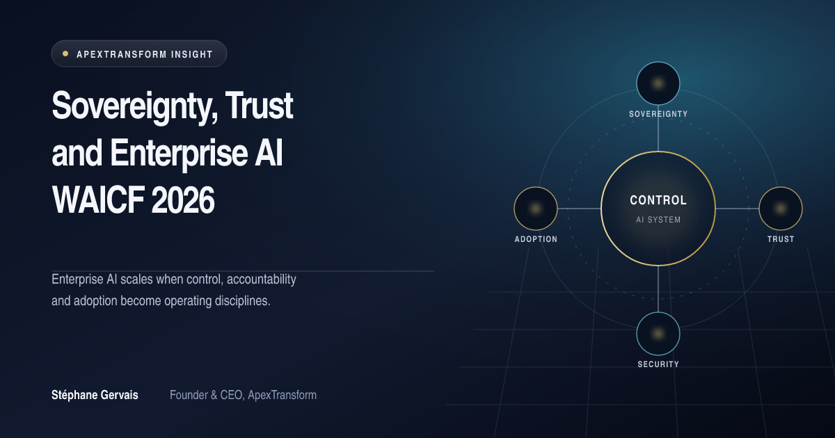 ApexTransform visual connecting AI sovereignty, trust, governance and cybersecurity